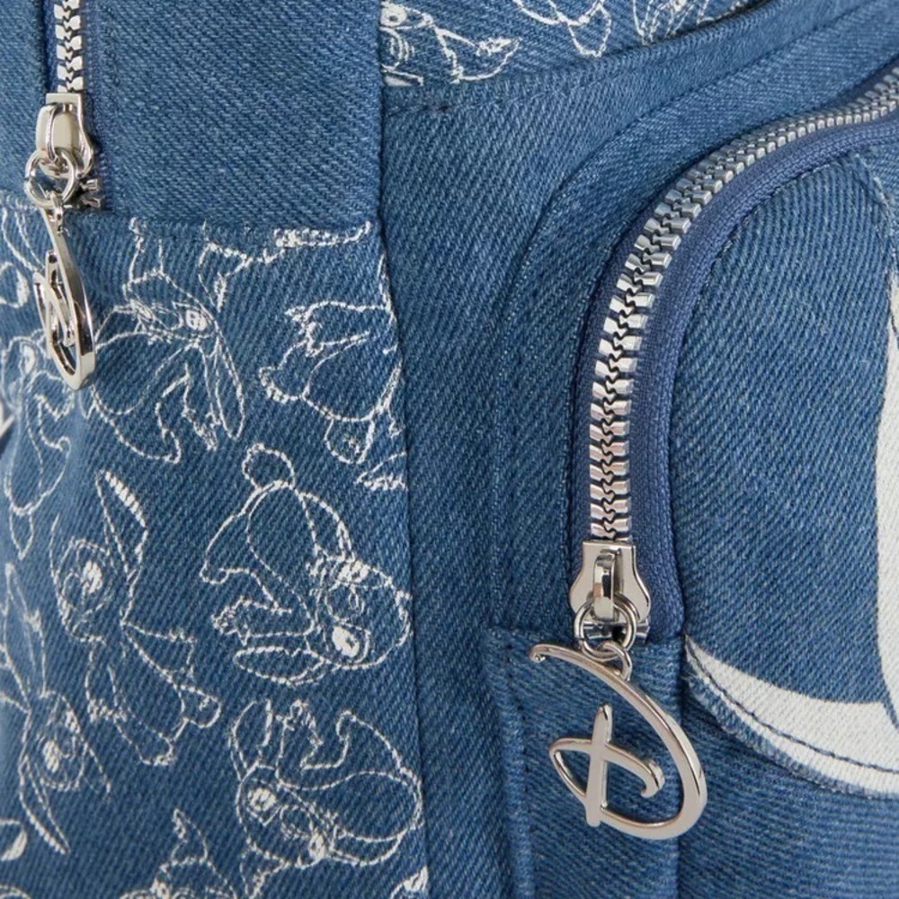 Disneys : Stitch Blue Denim Embroidered Backpack | NWT ✨ - Picture 2 of 12